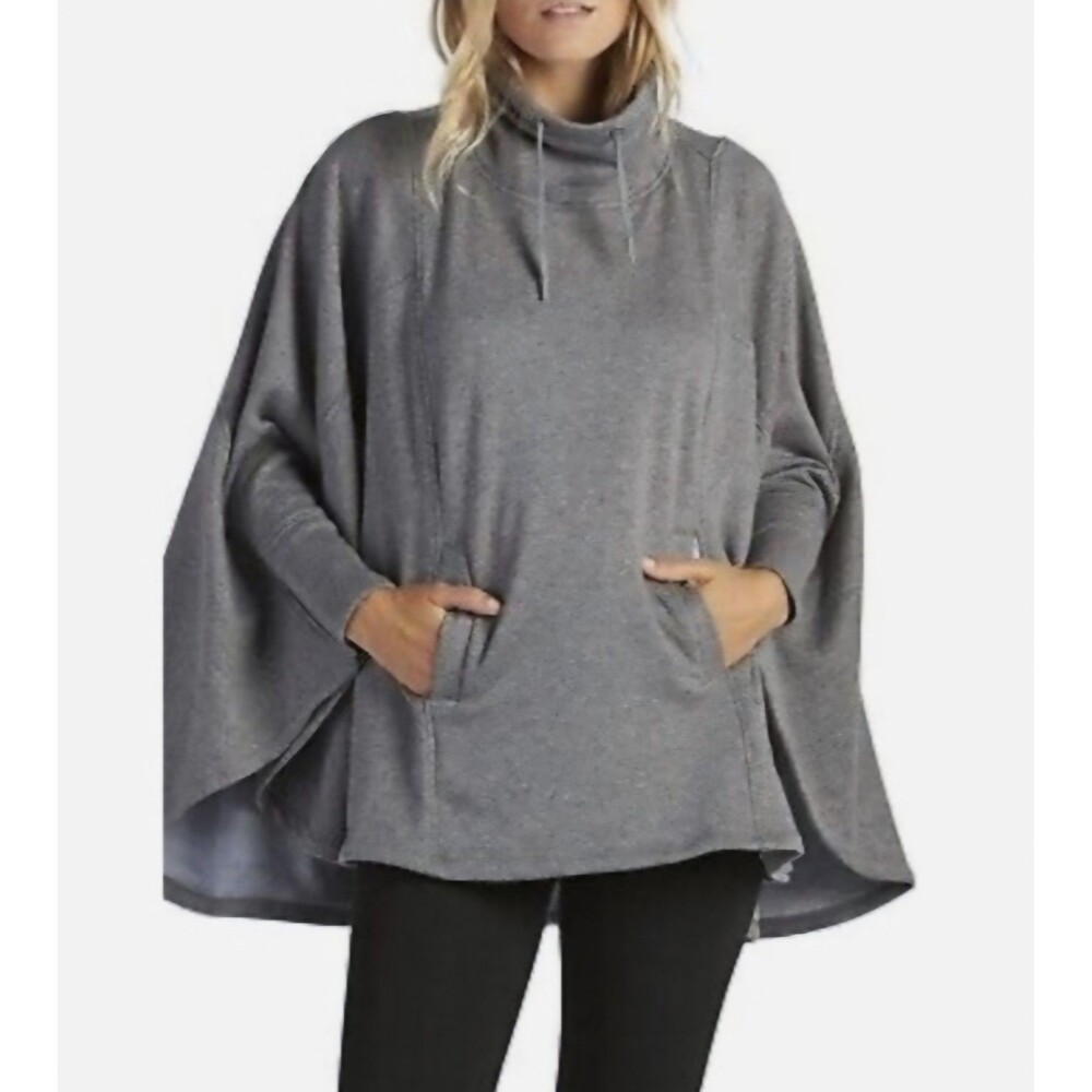 UGG Pichot Poncho XS-S Gray Cozy Turtleneck Bat Sleeve Hi Lo Oversized Lounge